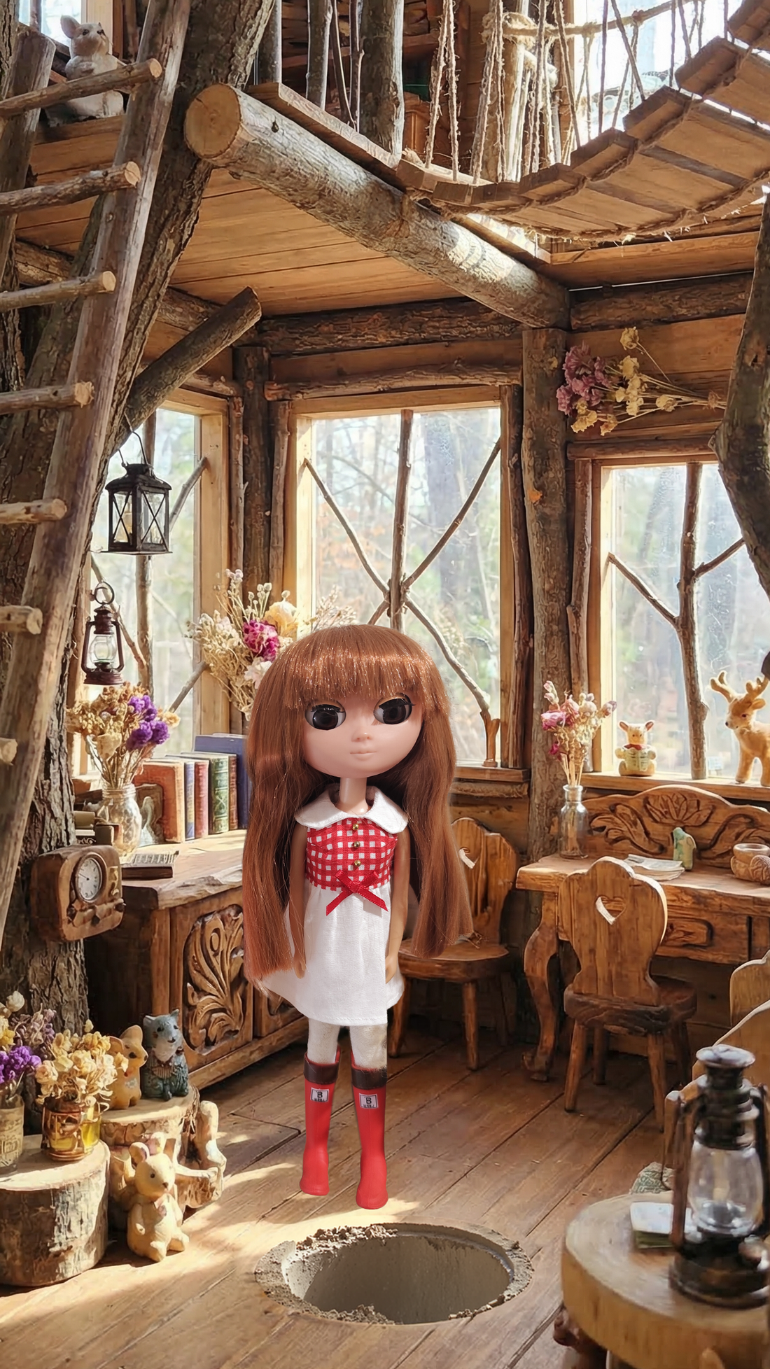 【音量注意】ツリーハウスの滑り台【動画】